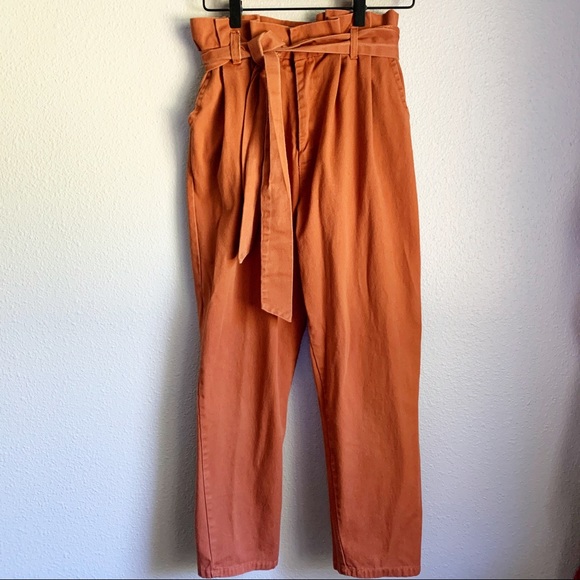 PacSun Pants - PS / LA Pacsun Rust Tie-Waist Paperbag Pants